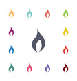 fire flat icons set vector image