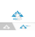 mountain and loupe logo combination nature vector image vector image