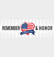 remember and honor memorial day usa heart poster vector image