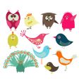 set of abstract birds vector image