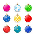 set of color christmas balls on a transparent vector image