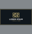 cn negative space logo vector image