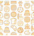 bakery seamless pattern with thin line icons vector image