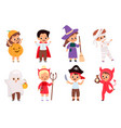 halloween kids happy children in scary different vector image vector image