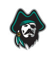 pirate wearing eye patch tricorn hat front vector image vector image