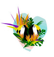 summer tropical floral collage vector image vector image