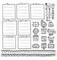 bullet journal hand drawn elements vector image