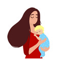 mother holding her sleeping baby vector image vector image