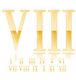 roman numeral eight golden 3d sign vector image