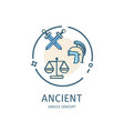 ancient greece travel and tourism thin line icon vector image