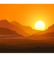 lifeless landscape with huge mountains at sunset vector image vector image