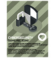 cybersecurity color isometric poster vector image