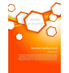 Background with orange hexagons Royalty Free Vector Image