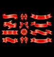 ribbon bows and stripes set banners vector image