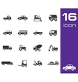 black vehicle icon set vector image