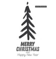 christmas tree sketch isolated on white vector image