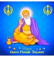 happy guru nanak jayanti festival of sikh vector image