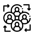 human silhouettes and arrow agile element vector image