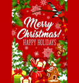 merry christmas happy holiday greeting card vector image vector image