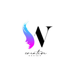 Letter w logo design icon with artistic grunge Vector Image