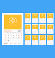 calendar template for 2017 year week starts vector image