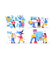 manage people and implement ideas via device vector image vector image