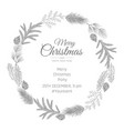 hand drawn christmas wreath holiday vector image