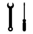 wrench and screwdriver repair maintenance work vector image