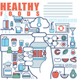 infographics elements concept of healthy foods vector image vector image