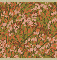 vintage 70s color leaves and branches pattern vector image