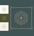 vintage monogram logo elegant flourishes line art vector image