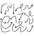 hand drawn arrow set doodle style vector image