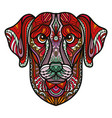 labrador retriever head dog color tangle doodle vector image vector image