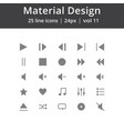 material design play line icons vector image