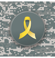 military camo pattern and yellow ribbon vector image vector image