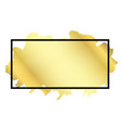 gold brush in black rectangle frame isolated white vector image vector image