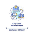 keep good business credit concept icon vector image vector image