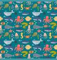 sea animals creatures characters cartoon vector image
