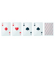 set four aces playing cards suit vector image vector image