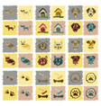 assembly flat shading style icons dog cats pets vector image vector image