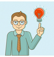 character in flat style - smart man with idea vector image