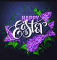 happy easter card with lettering rhombus vector image