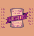 original label typeface vector image vector image