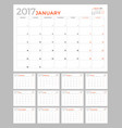 set of calendar pages for 2017 year design vector image