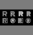 capital letter r modern set for monograms logos vector image vector image