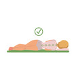 correct sleeping posture of woman vector image