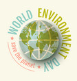 vintage poster for world environment day world vector image vector image