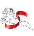 horse and ribbon vector image vector image