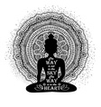 isolated buddha silhouette and mandala design vector image vector image