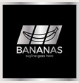 banana slash logo vector image vector image